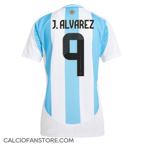 Maglia Calcio Argentina Julian Alvarez #9 Prima Divisa Donna Copa America 2024 Manica Corta